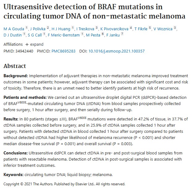 Ultrasensitive BRAF article